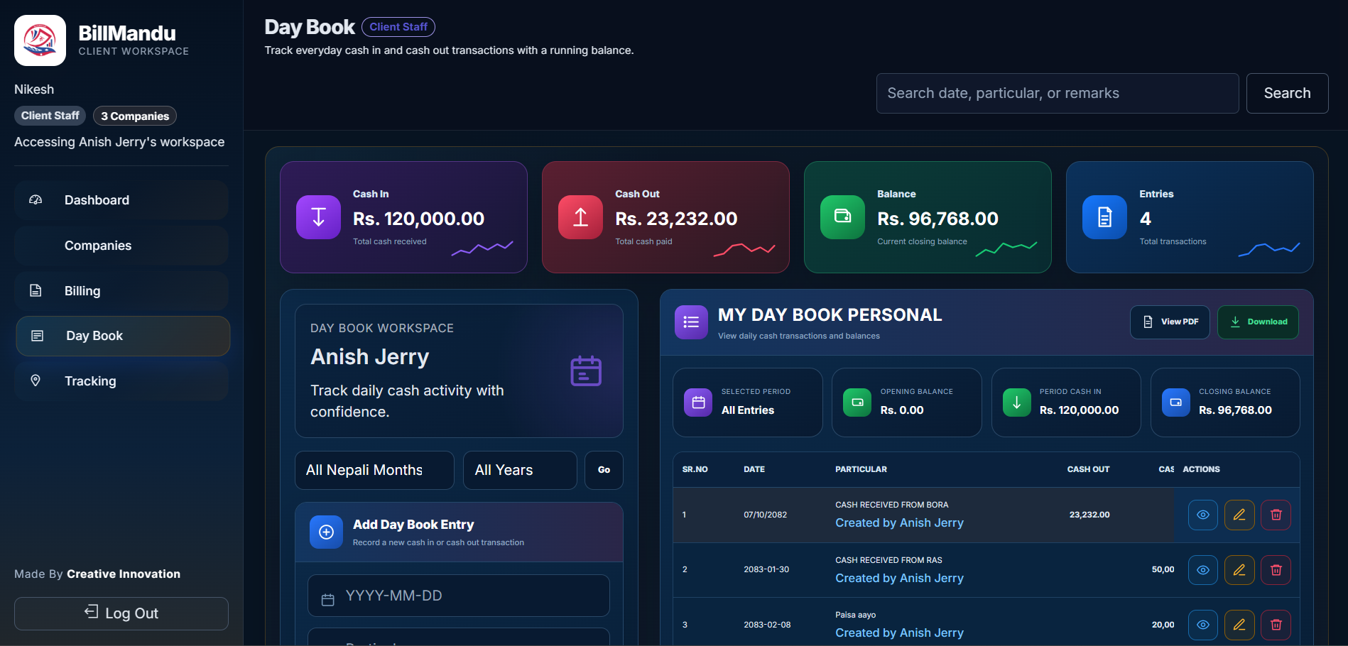 Billmandu Website